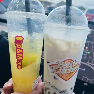 Lime Oolong Tea and Jasmine Milk Tea