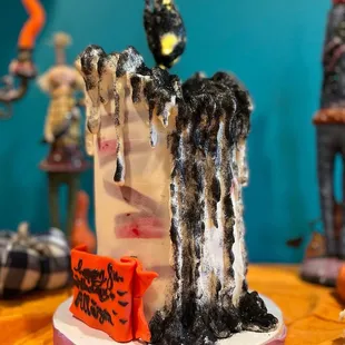 Hocus pocus black flame candle birthday cake