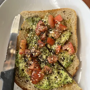 Avocado toast.  Quality ingredients and plenty of flavor. Just wish the bread was thicker.