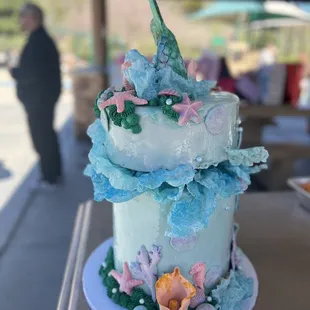 Rainbow vanilla chiffon custom cake