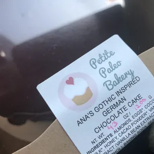 a label on a cupcake