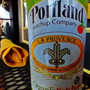 Local designer ketchup, further customized for Petite Provence.