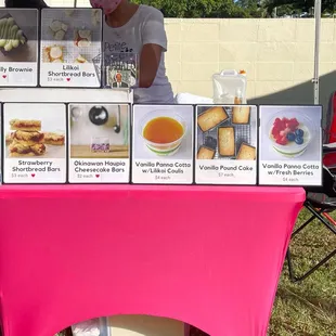 a table with a variety of desserts