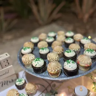 Mini cupcakes for an engagement party