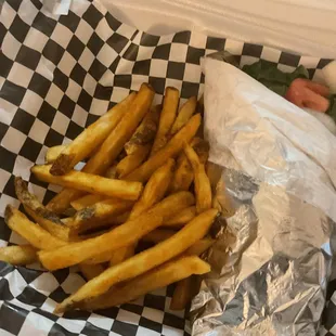 Fresh fries and a delicious gyro.