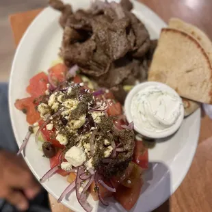 Shawarma plate with double salad