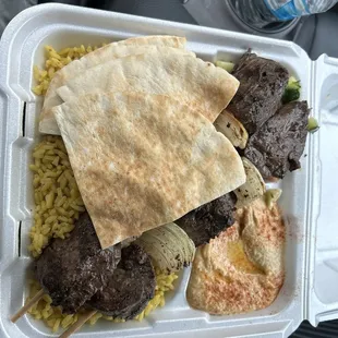 2 steak kabab plate