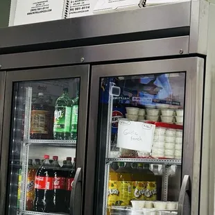 Pizza sizes on top of fridge