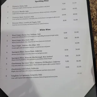 Lunch menu