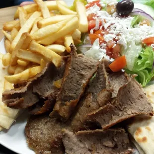 Gyro Plate with fries and salad