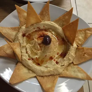 Hummus plate. Beautifully prepared