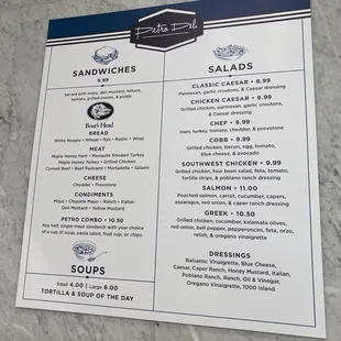 menu