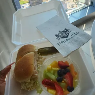 Turkey and fresh fruit