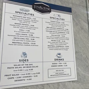 menu