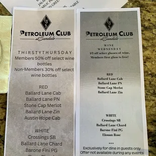 Wine Wednesday &amp; Thirsty Thursday