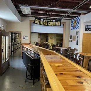 a bar in a brewery