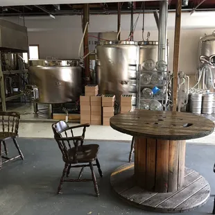 the inside of a brewery
