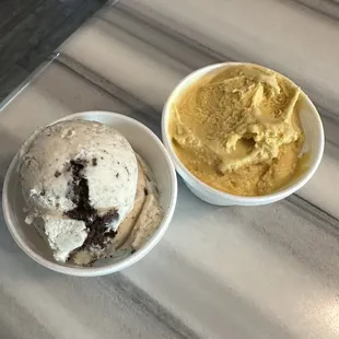 Cookies and cream and banana ice cream.