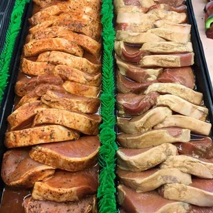 Italian Parmesan and Teriyaki marinated pork chops