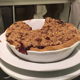 Sour Cherry Peach Pie w/Oatmeal Crumb Topping-slice