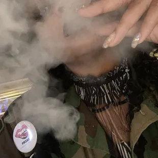 a man smoking a cigarette