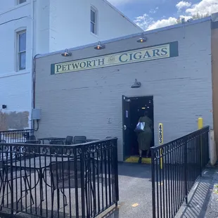 the entrance to the building