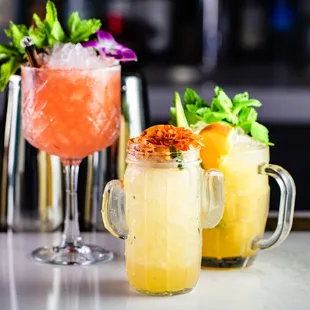 three cocktails
