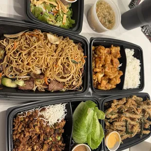 Egg Drop Soup Cup Small House Salad Chang's Chicken Lettuce Wraps Crispy Green Beans  Chang's Spicy Chicken Beef Lo Mein