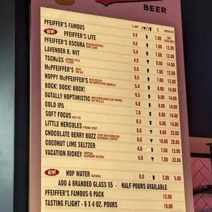 menu
