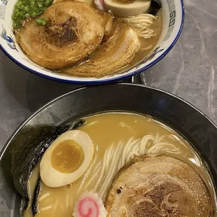 Miso Ramen and Shoyu Ramen