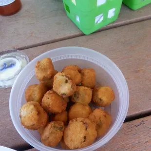 The best thing from the entire meal.  The we're fried fresh and we're served hot.