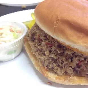 Minced BBQ pork sandwich was Stellar with a vinegar based NC BBQ flavor