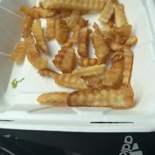 The amount of burnt fries