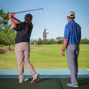 Indoor hitting bays allow for students to escape the heat/rain while still having access to the top instruction technology.