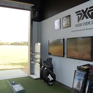 Indoor hitting bay with Trackman4 technology.