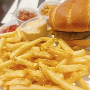 Burger everything on the side