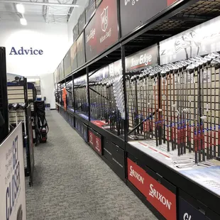 Left handed clubs have a full section as well