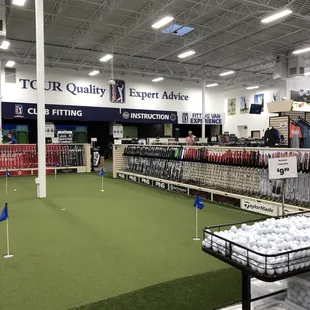 Putting area to try any putter.