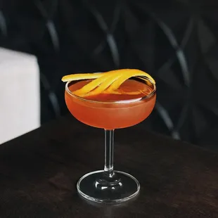 a cocktail in a coupe glass