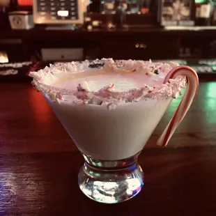 Peppermint Bark Martini or over the rocks