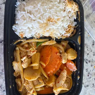 a meal in a plastic container