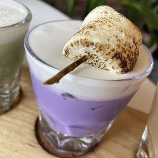 Ube iced coffee