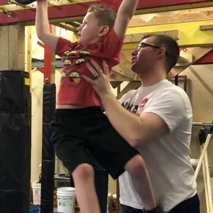 Attendants helped the children through the courses.