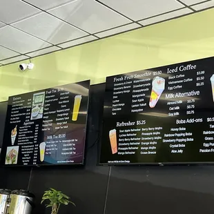 Food and drink menu.