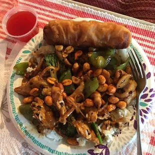 I got some really good hot chicken &amp; egg rolls at Phams today. I put the hot peanuts on it. Best Szechuan chicken ever!