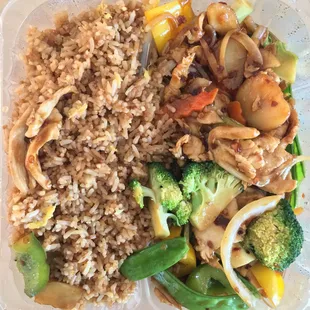 The Szechuan chicken was flavorful but not very spicy