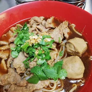 Beef and beef ball noodles soup