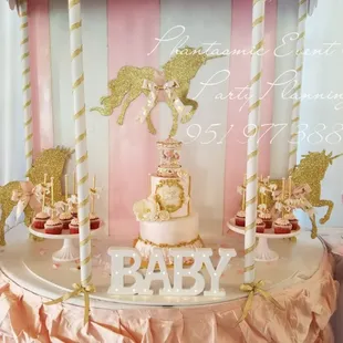 Unicorn Carousel Baby Shower done by Phantasmic Event and Party Planning. Book your next event.