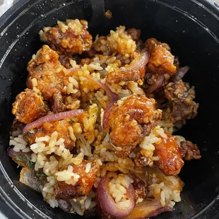 Yummy bowl I asked for no bell peppers