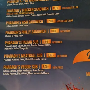 menu